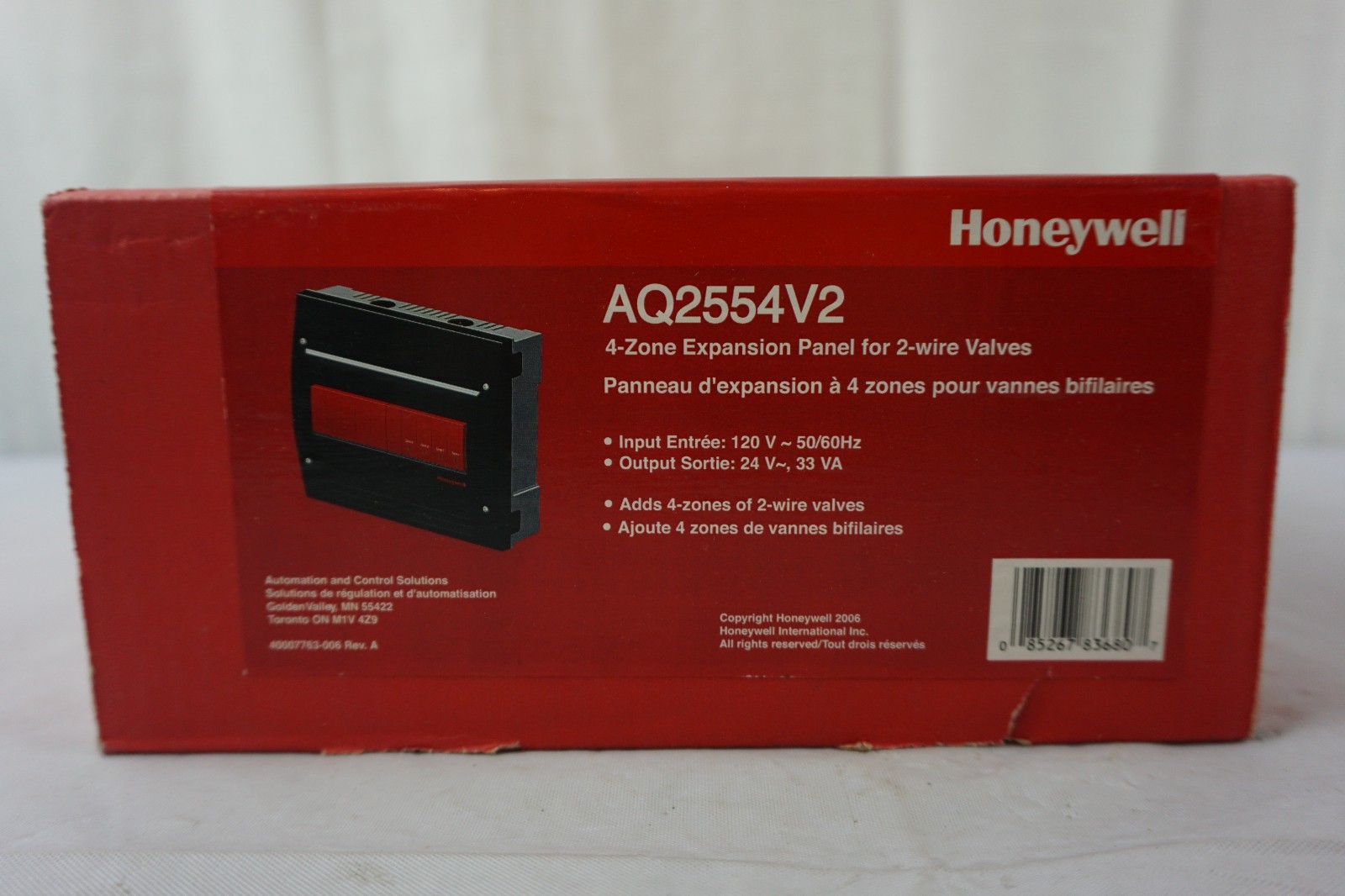 HONEYWELL AQ2554V2 4-ZONE EXPANSION PANEL 173354 NEW SEALED