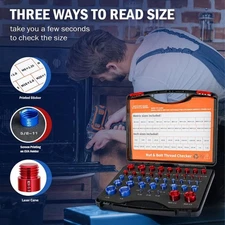 44 Pcs Set Nut and Bolt Thread Checker Metric Inch Thread Detector Aluminum Bolt