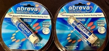 Abreva Cold Sore/Fever Blister Treatment Two .07oz ea LIKE TWIN PACK 9/26 SEALED