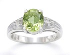 GENUINE 2.48 Cts PERIDOT & DIAMOND RING SOLID .925 Sterling Silver - Made in USA — photo 5