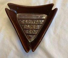 Frankoma Ashtray Or Trinket Container Dark Brown CAPITOL PAPER CO