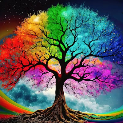 Diy Diamond Painting Tree Rhinestones Art Embroidery 5D Diy Full round Square Dr