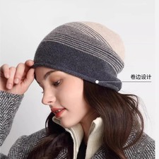100 Merino Fine Wool Slouchy Beanie Soft Fashionable Rolled Edge Warm Knit Unis