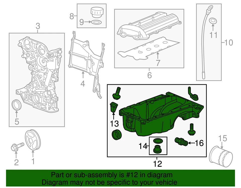 Genuine GM Engine Oil Pan 55573108 Foto 4 de 4