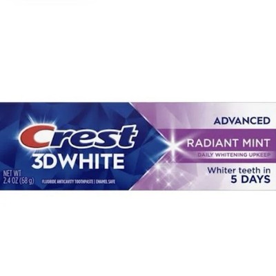 2-Pack Crest 3D White Radiant Mint White Toothpaste 3.3 oz Exp 02/28