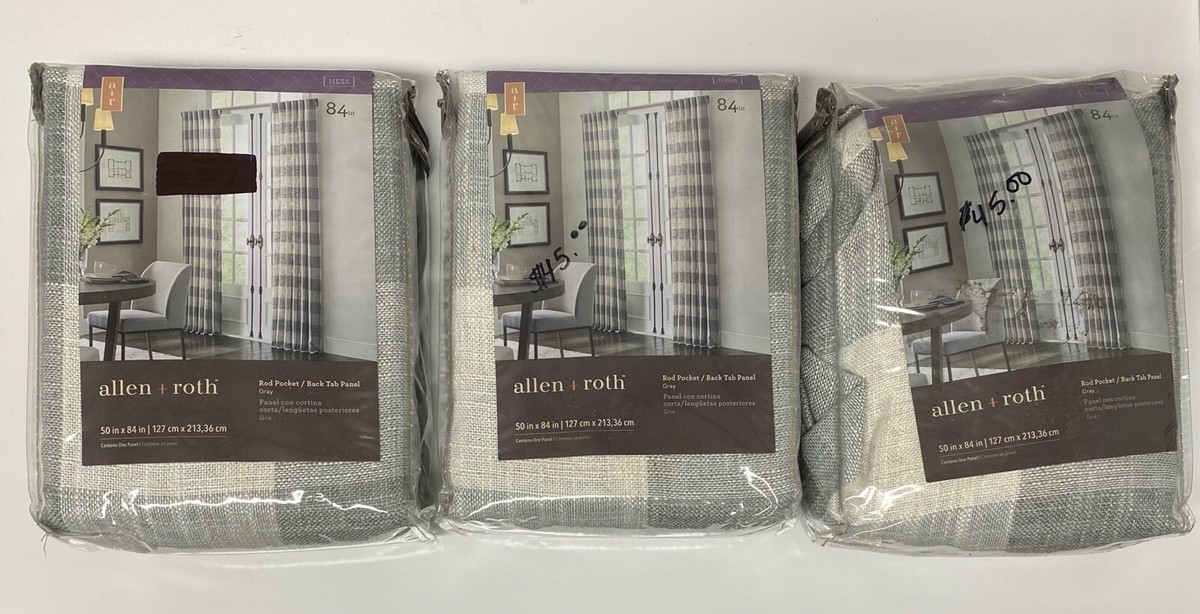 Cortinas Allen Roth 3 Allen + Roth 84 In Grey Striped Room Darkening