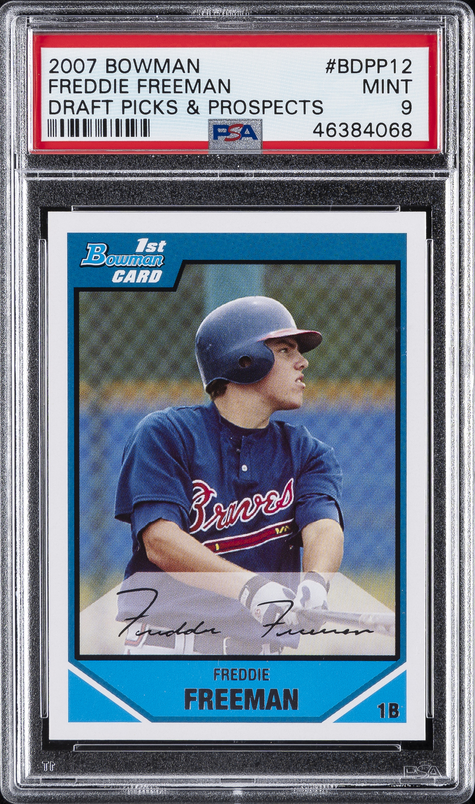 2007 BOWMAN DRAFT & PROSPECTS #BDPP12 FREDDIE FREEMAN PSA 9