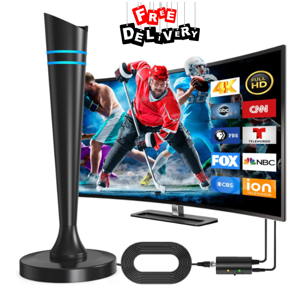 HD Digital Smart TV Antenna Indoor Outdoor 360° Reception Signal Booster All TVs