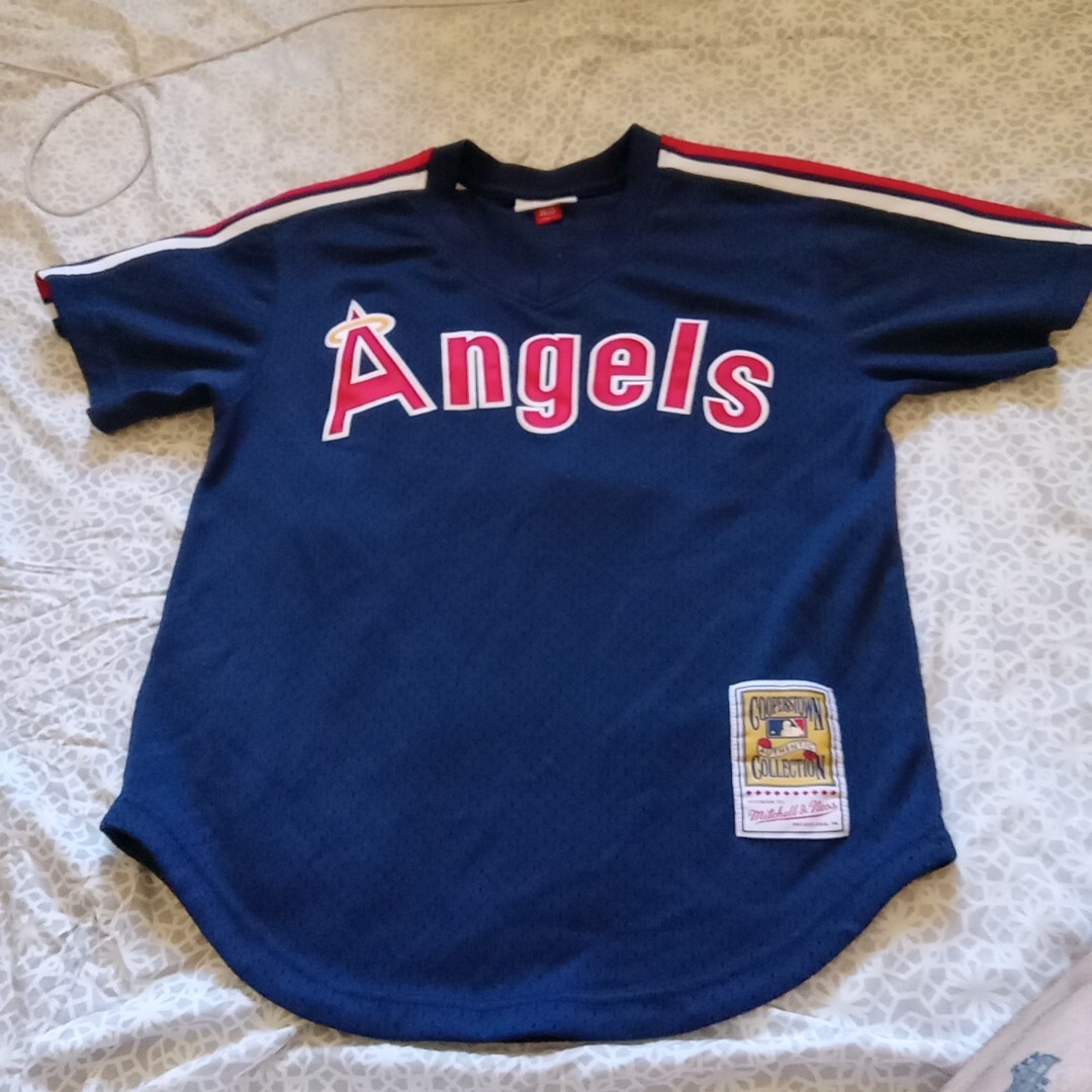 ウェア Mitchell &amp; Ness - MLB Reggie Jackson Angels Jersey 1984 Los Angeles Angels Reggie Jackson Blue Mesh Jersey