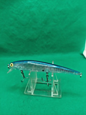 vintage fishing lure a Bomber clear/blue flake missing one hook , great walleye.