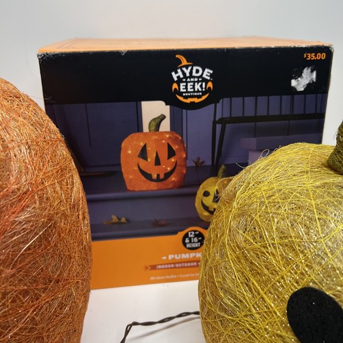 Hyde & EEK! Kürbis Halloween Licht Dekor Innen/Außen brauner Draht Lesebeschreibung - Bild 5 von 8