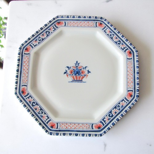 Limoges Coquet. 6 assiettes à dessert porcelaine forme Lotus modèle Vieux Rouen - Photo 2/4