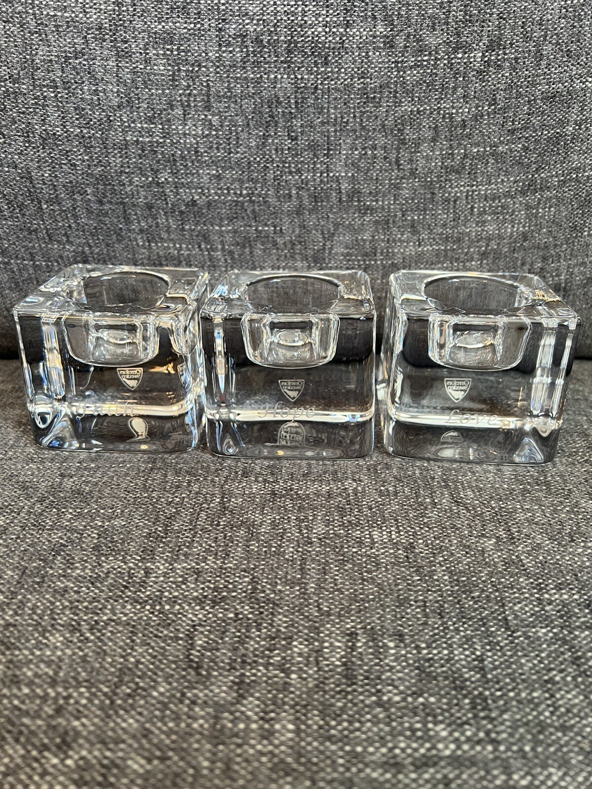 Orrefors 3-Piece SENTIMENTS Ice Cube Votive Set (
