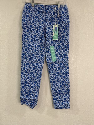 Old Navy Women's Pixie Pants Size Size 2 Blue/white Floral Mid Rise