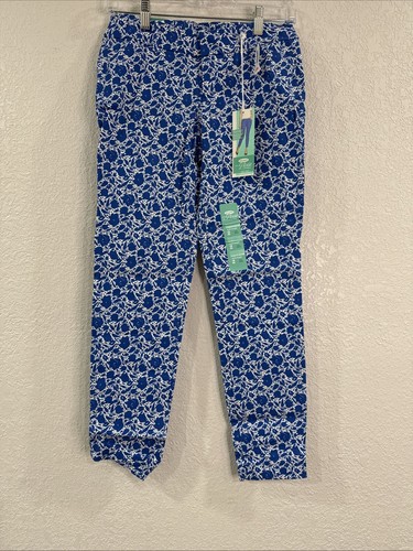 Old Navy Women's Pixie Pants Size Size 2 Blue/white Floral Mid Rise