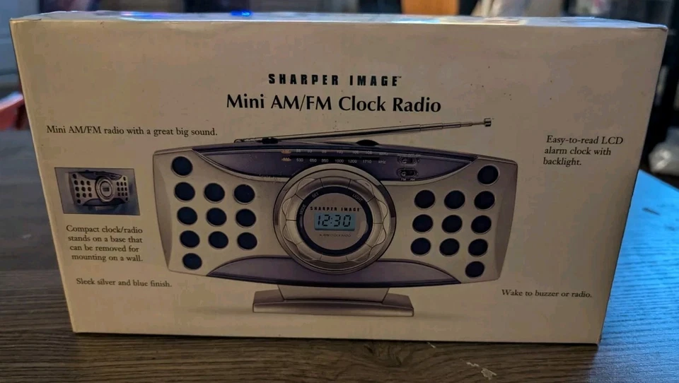 Sharper Image Mini Digital Am/fm Clock Radio Alarm Gm107 # 9821 New Sealed - Image 2 of 2