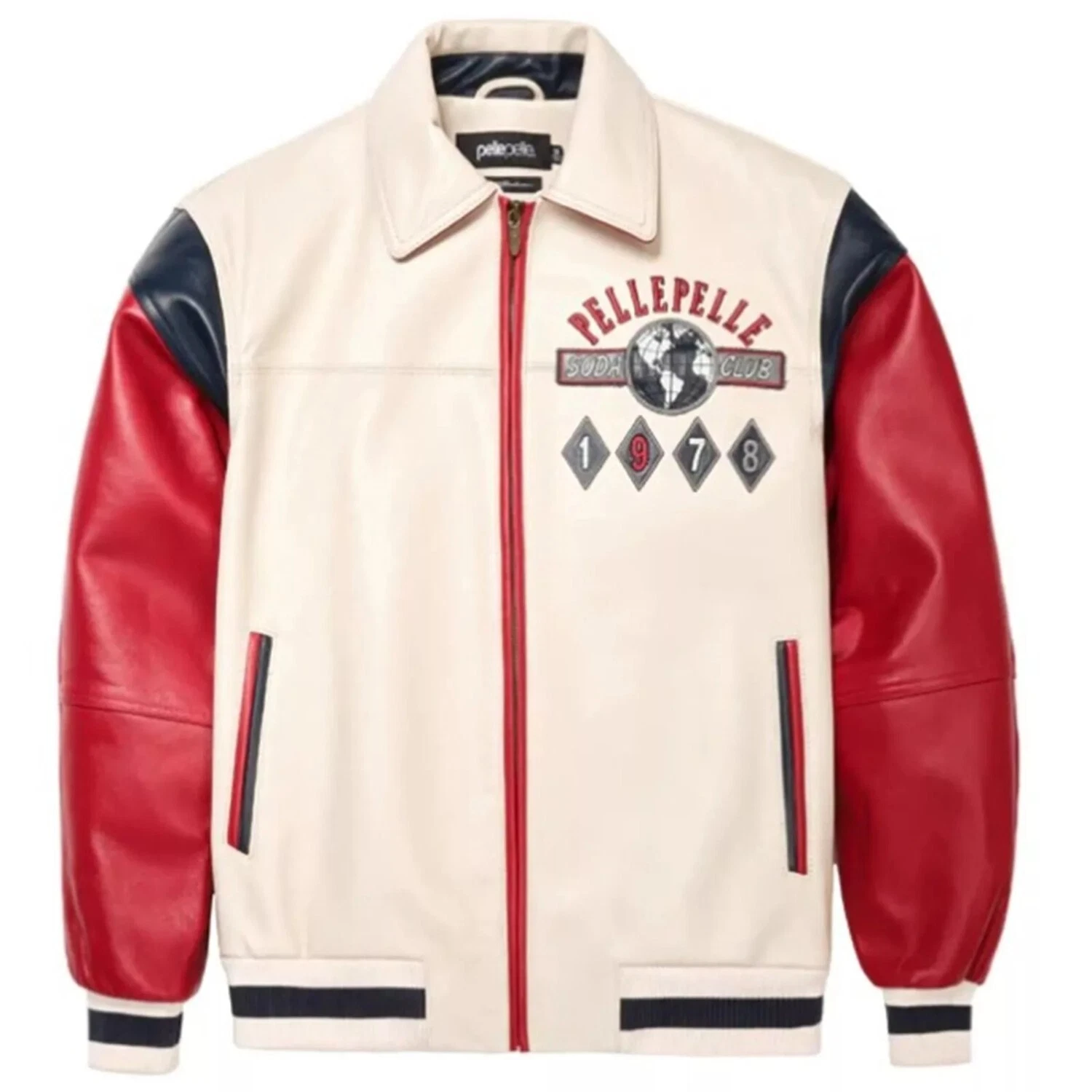 Soda Club Men's Bomber Jacket World Famous Real Cowhide Leather Jacket