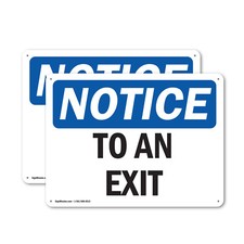  2 Pack To An Exit OSHA Notice Sign Decal Metal Plastic
