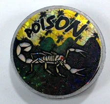 Vtg 90s Pog Milk Cap Slammer Poison / Scorpion Collectible 2-Player Game