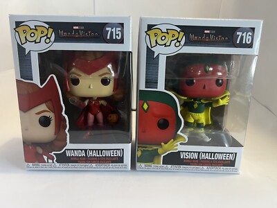 Funko Pop Marvel Wandavision Wanda + Vision Halloween Set #715 & #716