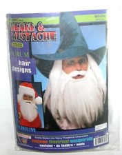 EUC Adult Long White Beard And Mustache And Hair Santa Claus Elf Costume