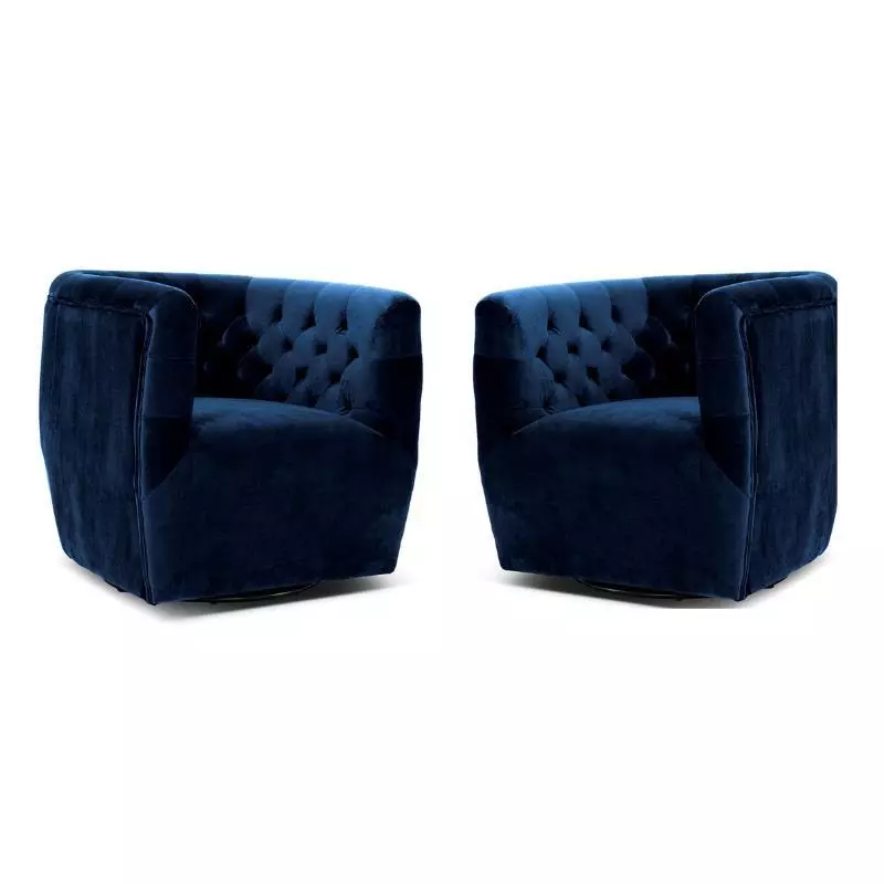 Navy blue accent chair set of 2 new arrivals