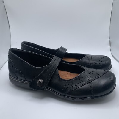 Women's Cobb Hill Petra flat Mary Jane black leather size 9 NWOB 2033