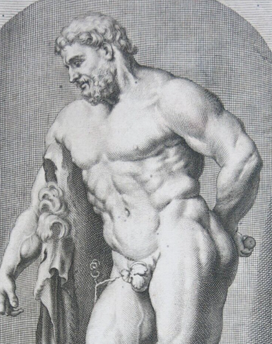 Richard Collin: Herkules Farnese (Kupferstich, 1680 nach Joachim Sandrart) - Bild 3 von 9