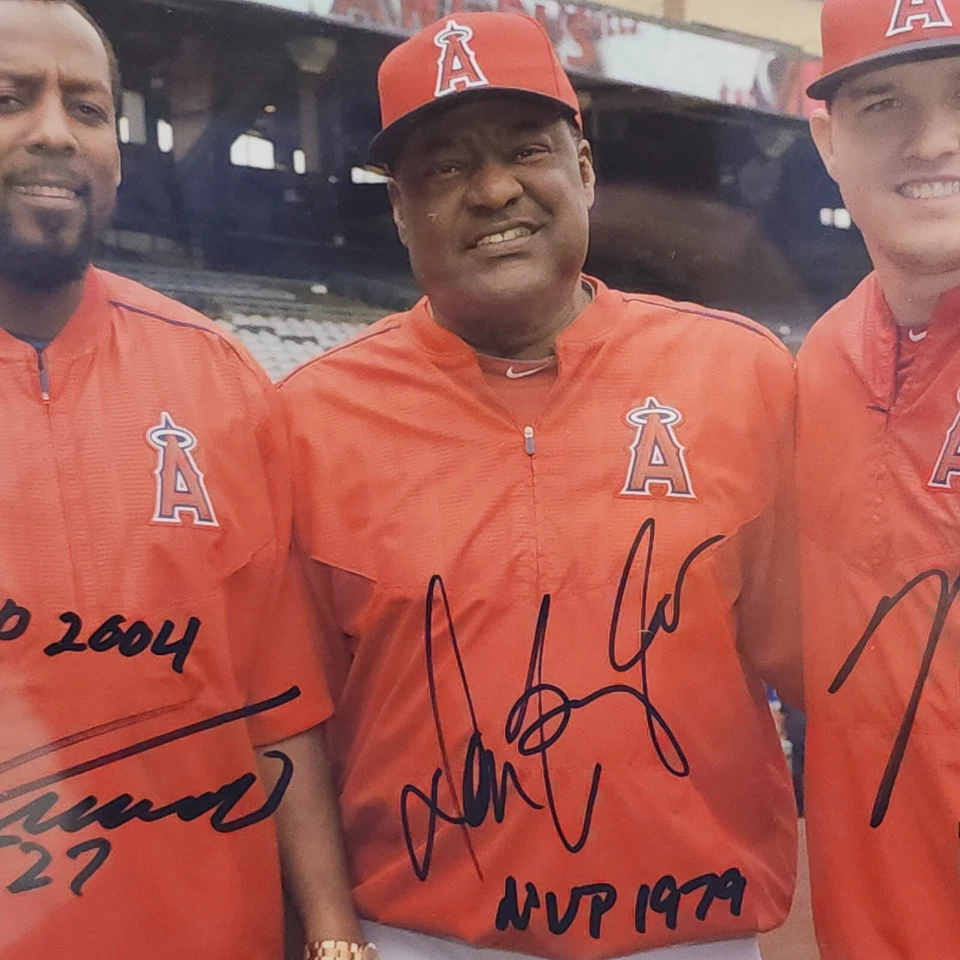 Angels Signed Autographed MVPs 8.5x11" Picture: Pujols, Guerrero, Baylor, Trout - Image 4 of 4