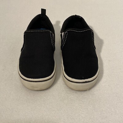 Kids Boys Wonder Nation Black Slip On Sneaker Shoes Size