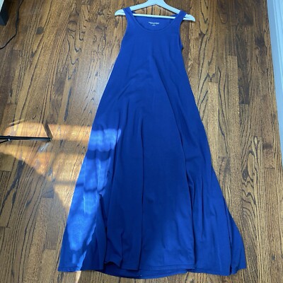 Soft Surroundings Blue Sleeveless Maxi Tank Dress Cotton-Modal Pockets  Flowy S | eBay