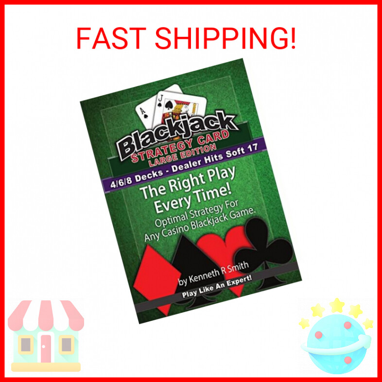 Blackjack Strategy Card - Large Edition: 4/6/8 Decks, Dealer