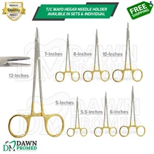 T/C Mayo Hegar Needle Holder with Tungsten Carbide German Grade Surgical Dental