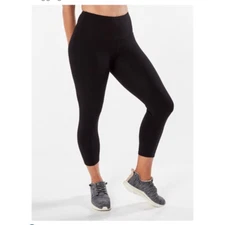 Ruby Ribbon S cropped gray high waist leggings