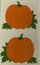 ORANGE PUMPKIN Stickers(2pc) Mrs.Grossman's•Autumn•Fall •Holiday•Thanksgiving•