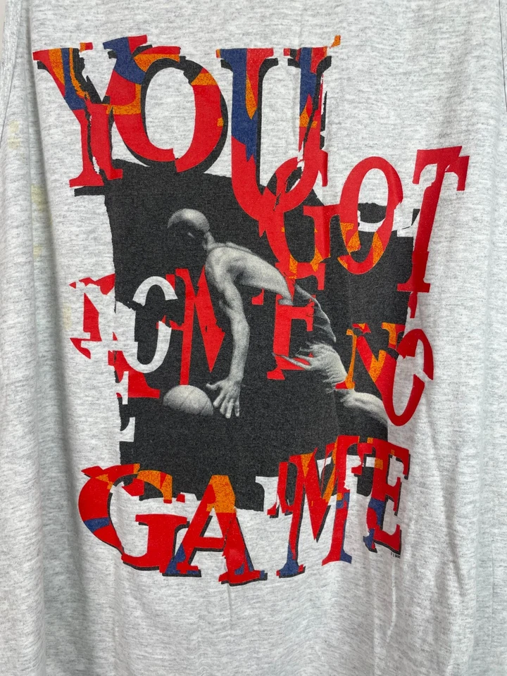 Vintage 90s Bugle Boy Basketball YOU GOT NO GAME Tank Top Shirt XL 1995 USA - Image 4 of 4