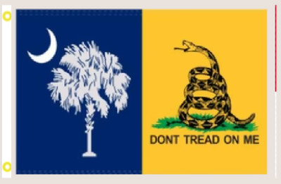3X5 EMBROIDERED SEWN SOUTH CAROLINA GADSDEN 600D NYLON FLAG BANNER W GROMMETS