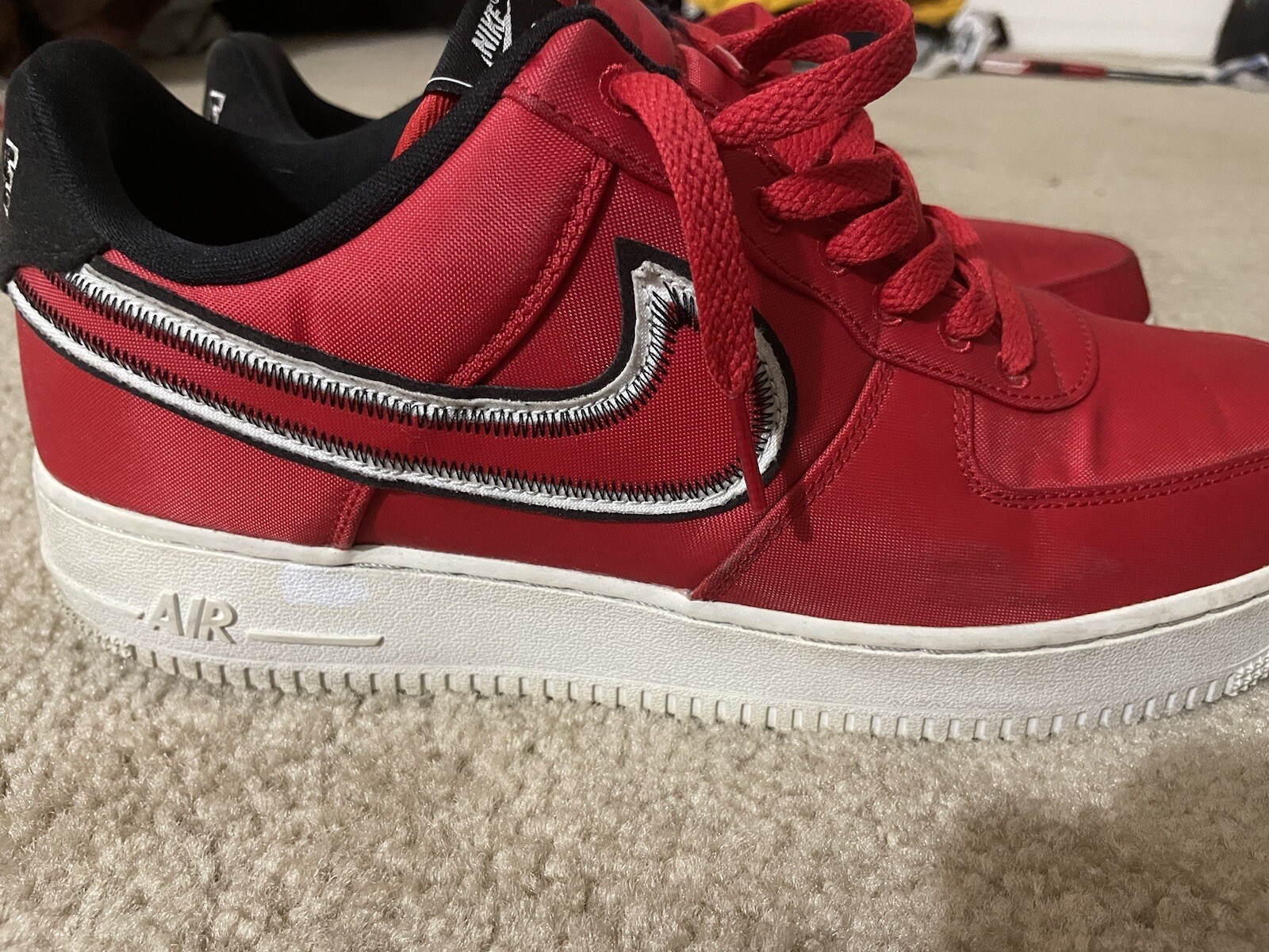 Size Nike Air Force Low Reverse Stitch Red 2020