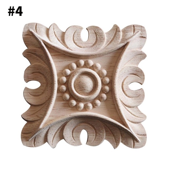 Wood Applique Woodcarving Decal Furniture Wooden Carved Appliques 2 PC eBay