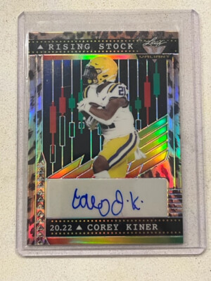 COREY KINER LSU 2022 Leaf Valiant Football Leopard # 4/5 AUTO Autograph