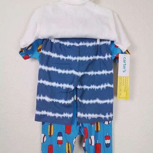 Carters Boys Pajama Set 5T 100% Cotton 2-Piece Baseball Popsicle Print - Picture 7 of 7
