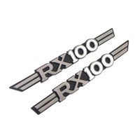 RX100 Seite Abdeckung Emblem Abzeichen Paar Plastik Chrom Schwarz Yamaha 100 Rad