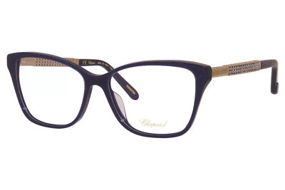 Chopard VCH282S 0M34 Brille Damen 23KT Marineblau Full Rim Brillengestell 56mm
