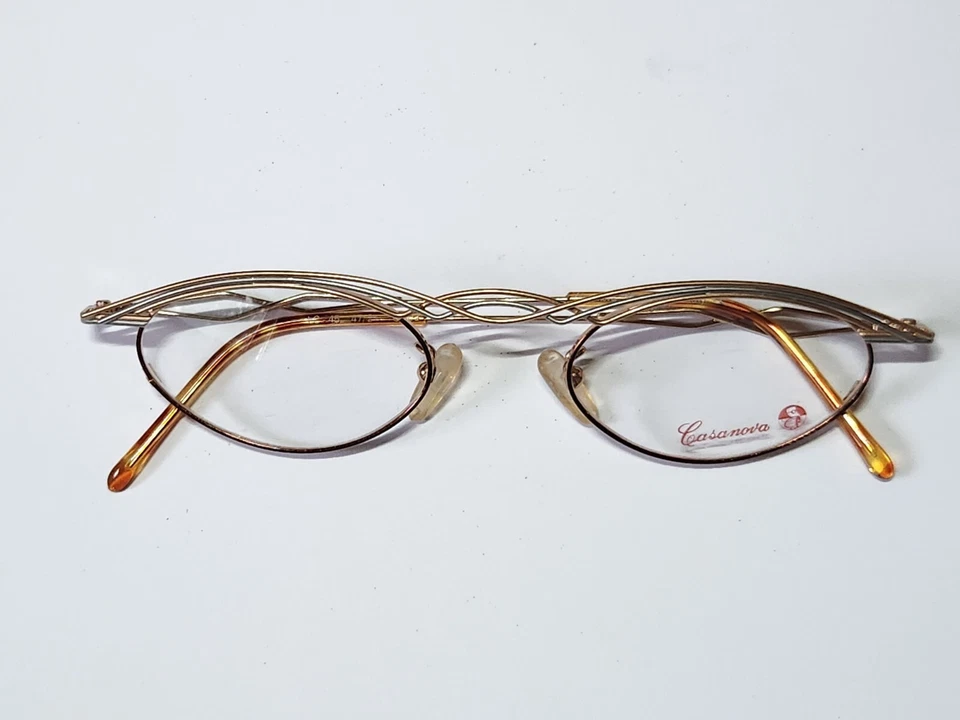 Casanova LC 45 03, Vintage 90s unique victorian small oval eyeglasses frames NOS - Image 2 of 4