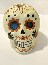 Sugar Skull Day of the Dead Hand Painted Art Pottery decoration