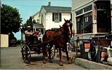 Postcard Intercourse PA Amish Country Man & Children Picking Up Supplies