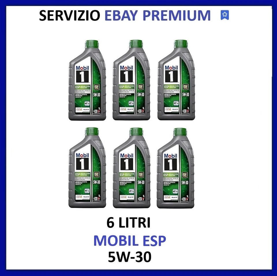 6 LITRI OLIO MOTORE MOBIL 1 ESP 5W30 ACEA C3 API SP MERCEDES BMW