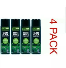 4 x AUTOTEK GLOSS BLACK SPRAY PAINT AEROSOL 500ml HIGH COVERAGE     GLOSS BLACK 