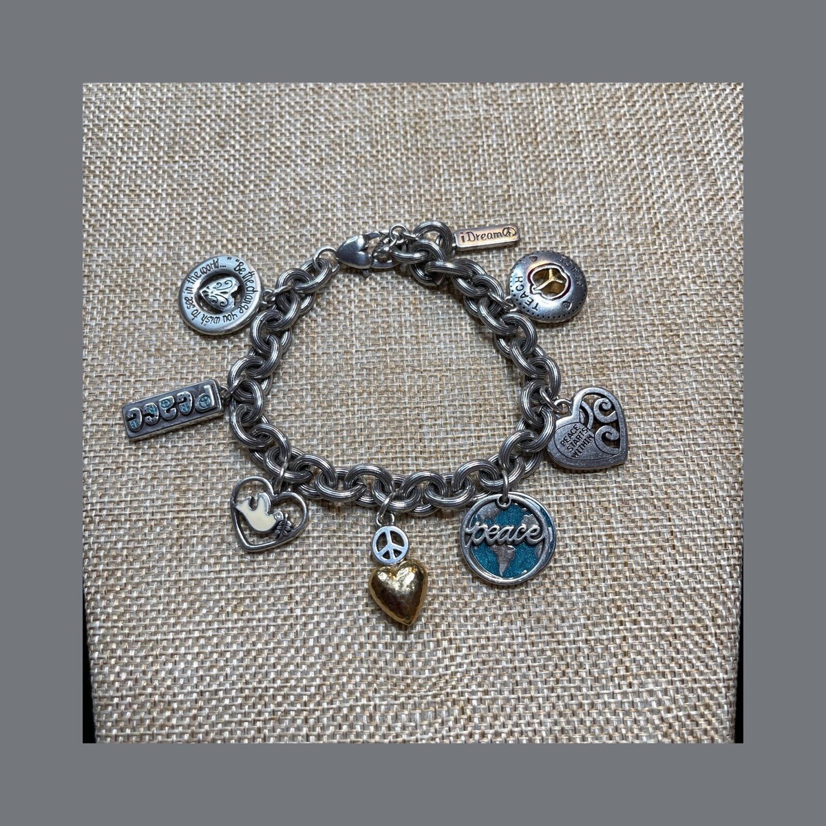 Brighton World Peace Charm Bracelet 8.25 Inches | eBay