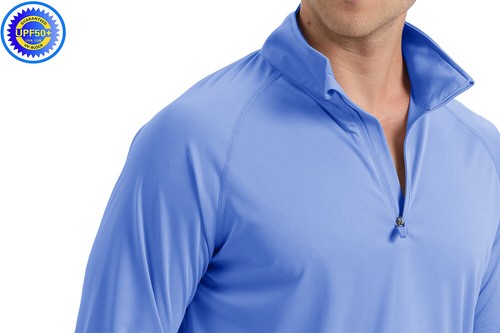UPF50+ Mens 1/4 Zip Long Sleeve UV Shirts Sun Protection Performance Fishing Tee - Picture 101 of 157